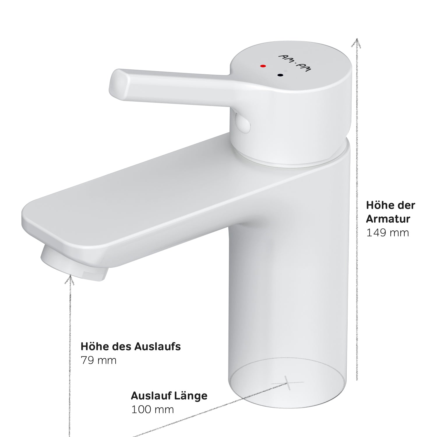 FXB02133 Bad Armatur X-Joy S Waschtischarmatur Wasserhahn, Weiß ampm-store.de