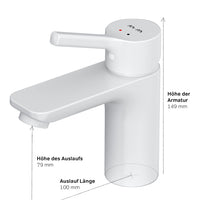 FXB02133 Bad Armatur X-Joy S Waschtischarmatur Wasserhahn, Weiß ampm-store.de