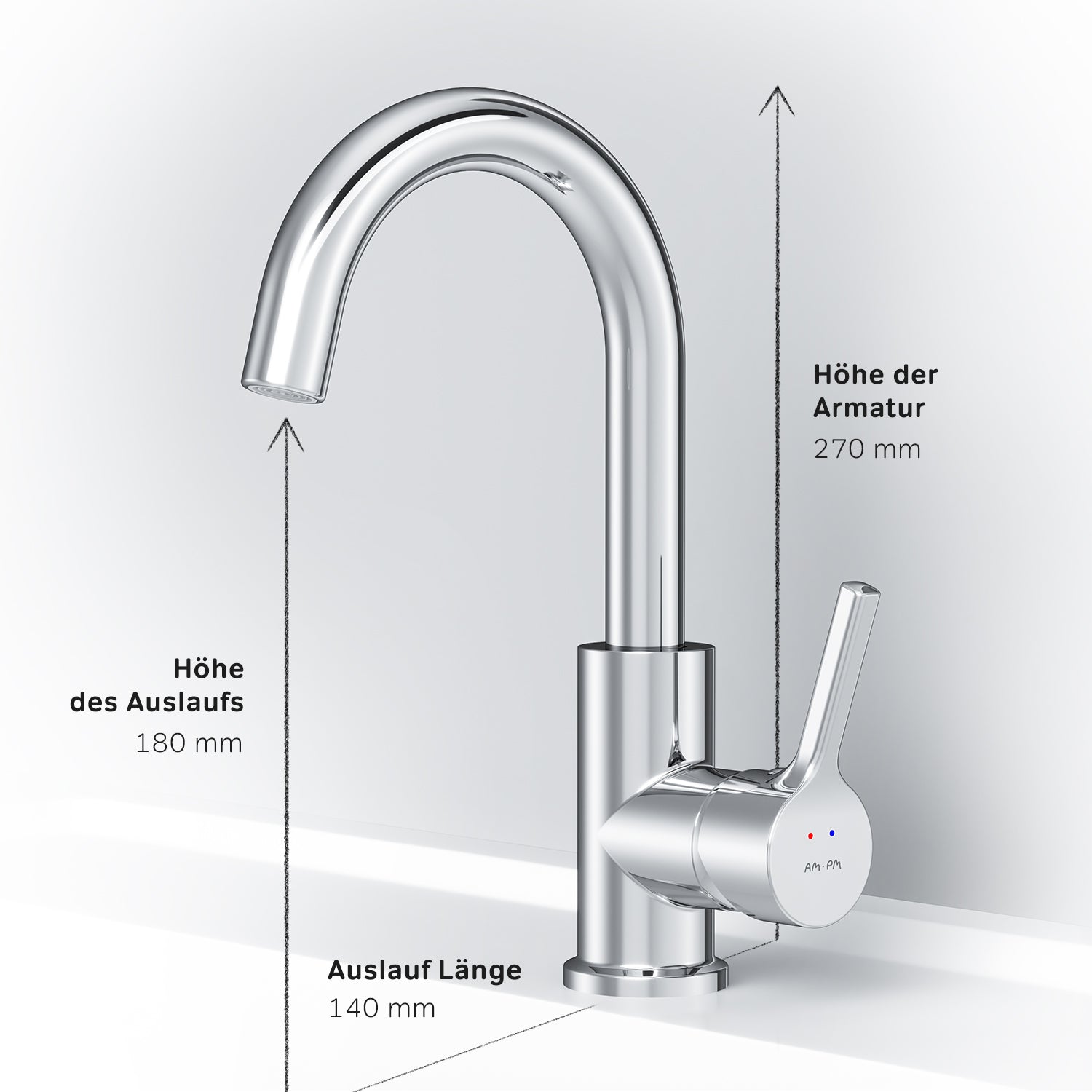 FXB02700 robinetterie de salle de bain X-Joy S Robinet de lavabo avec robinet à bec rotatif