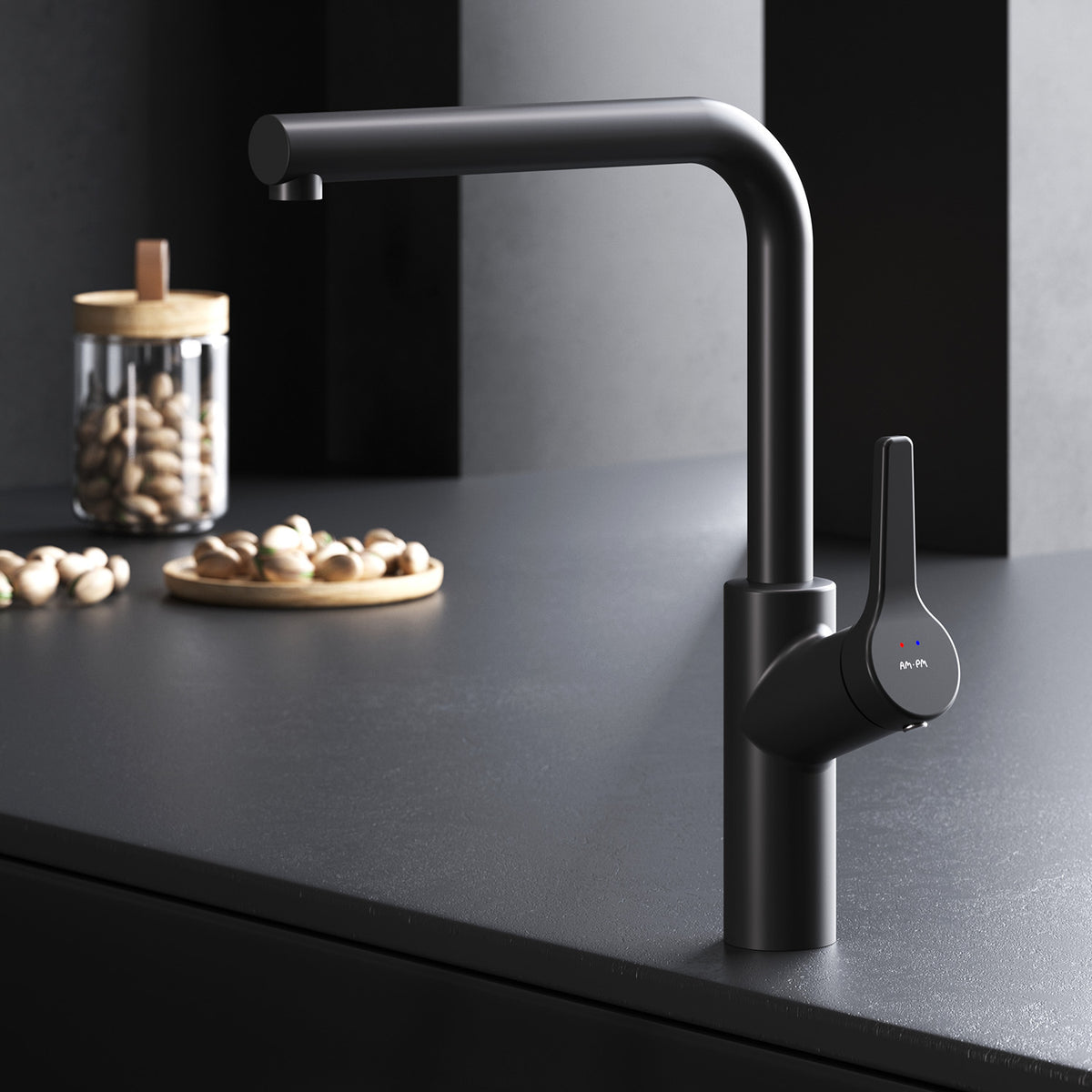 FXB05022 Küchenarmatur X-Joy S Spültischarmatur Küche Spültisch-Einhebelmischer, Schwarz ampm-store.de
