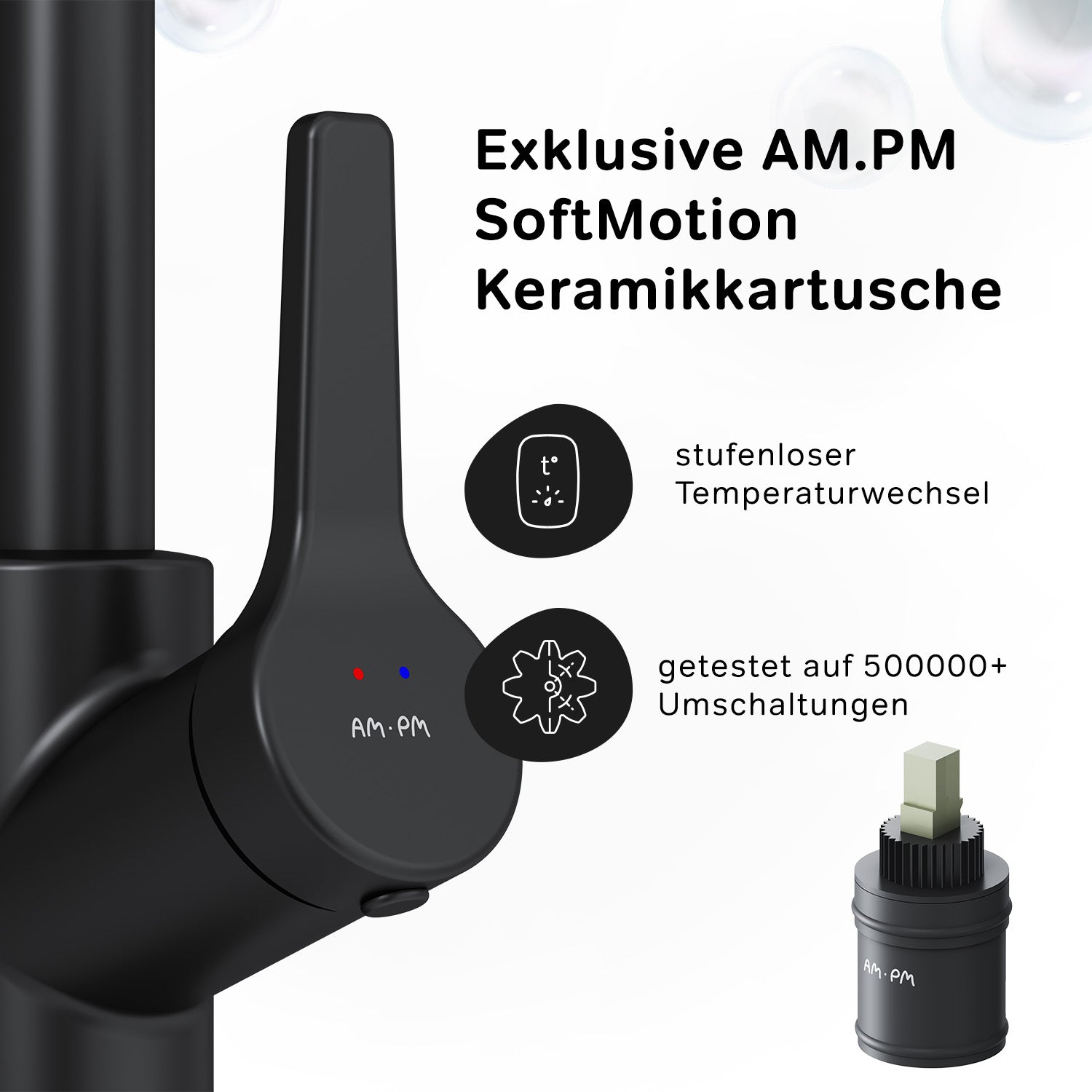 FXB05022 Küchenarmatur X-Joy S Spültischarmatur Küche Spültisch-Einhebelmischer, Schwarz ampm-store.de