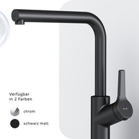 FXB05022 Küchenarmatur X-Joy S Spültischarmatur Küche Spültisch-Einhebelmischer, Schwarz ampm-store.de