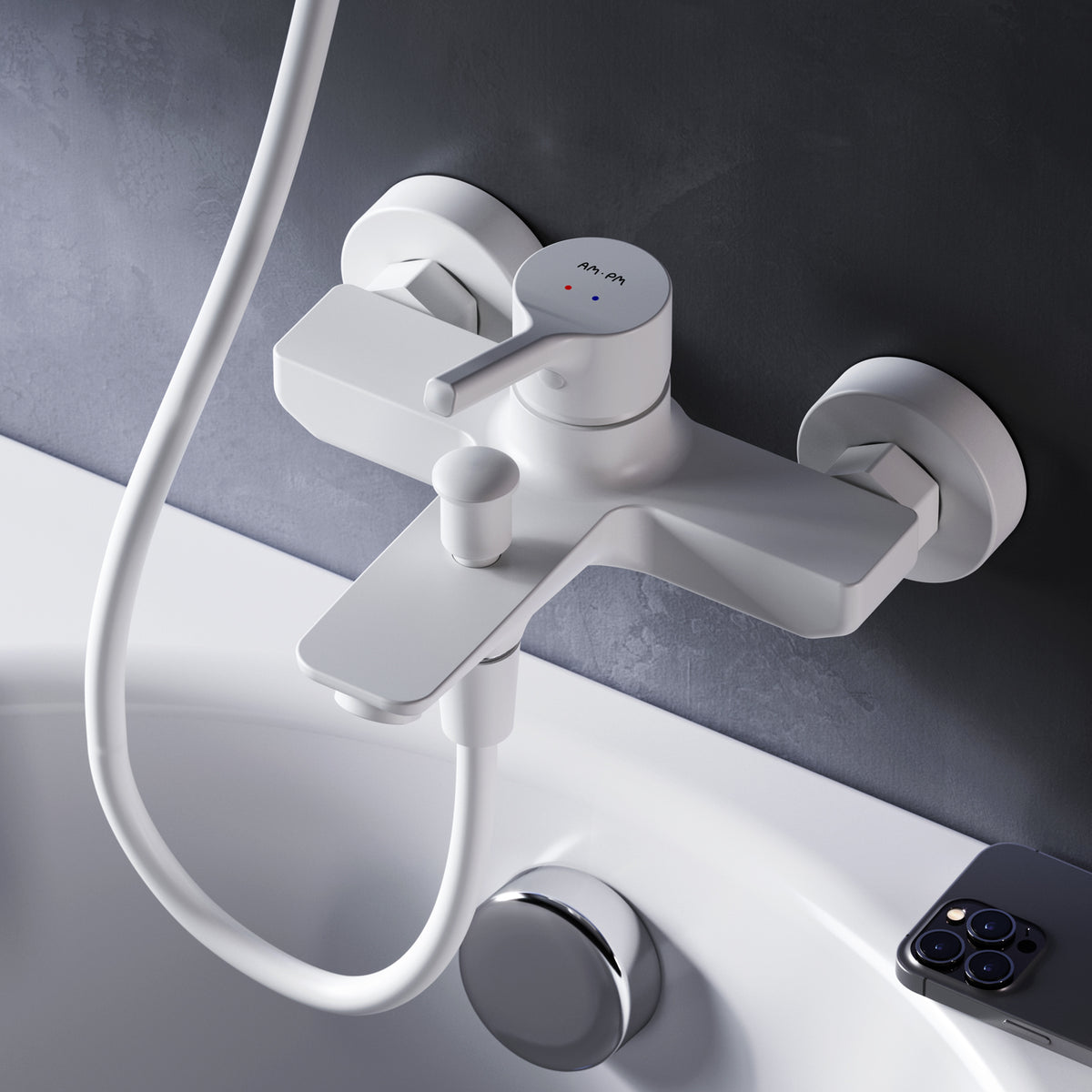 FXB10033 Wannenarmatur X-Joy S Mischbatterie Badewanne Wasserhahn Bad, Weiß ampm-store.de