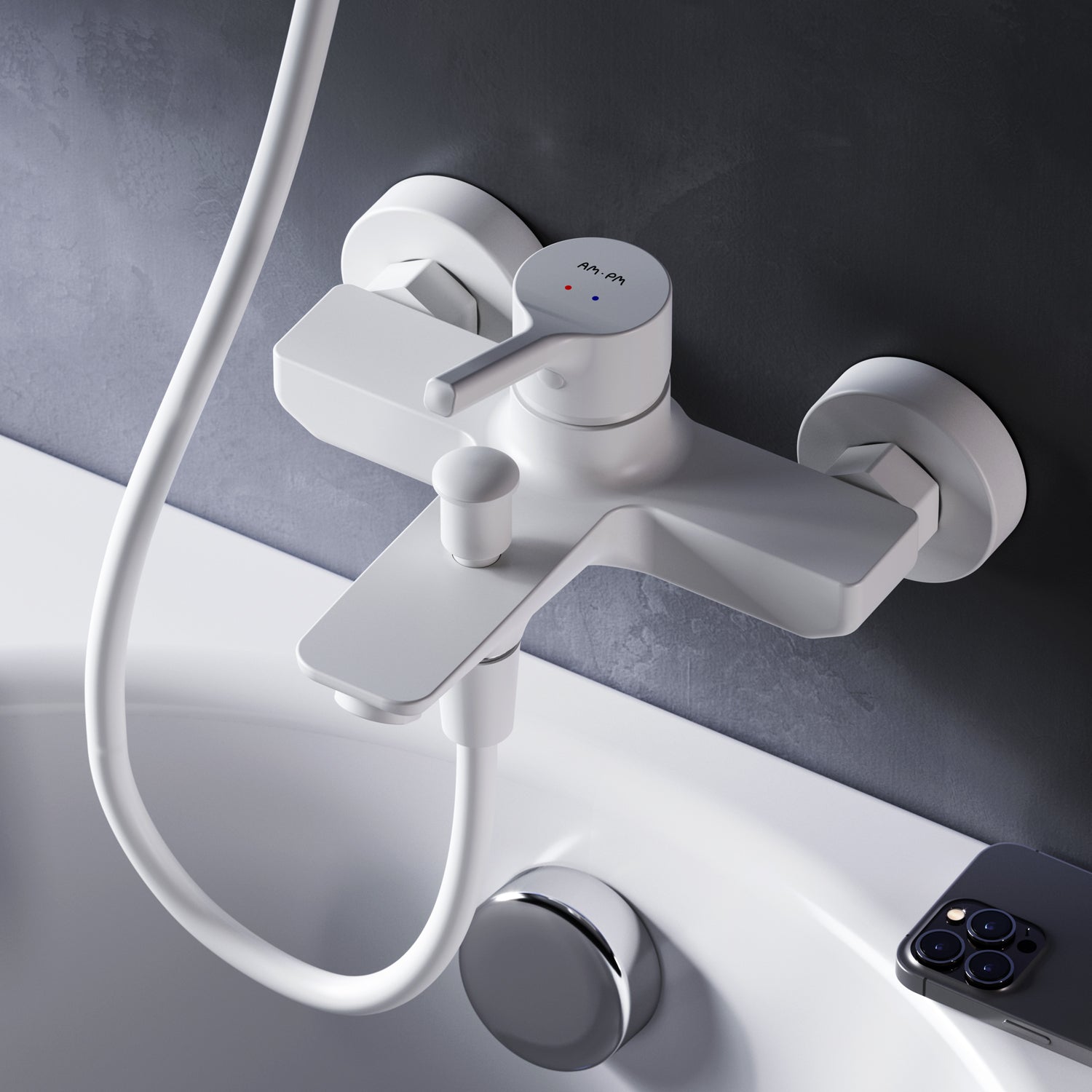 FXB10033 Wannenarmatur X-Joy S Mischbatterie Badewanne Wasserhahn Bad, Weiß ampm-store.de