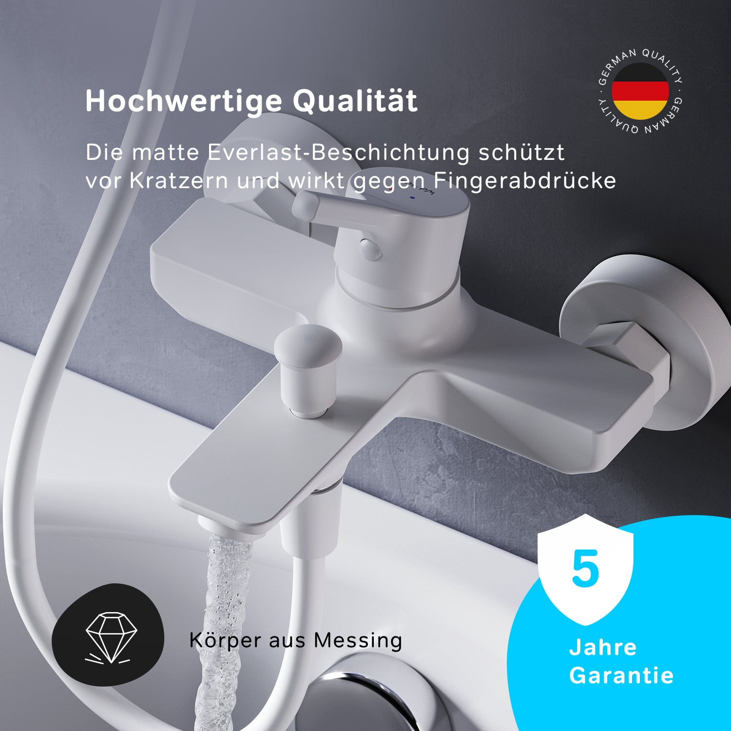 FXB10033 Wannenarmatur X-Joy S Mischbatterie Badewanne Wasserhahn Bad, Weiß ampm-store.de