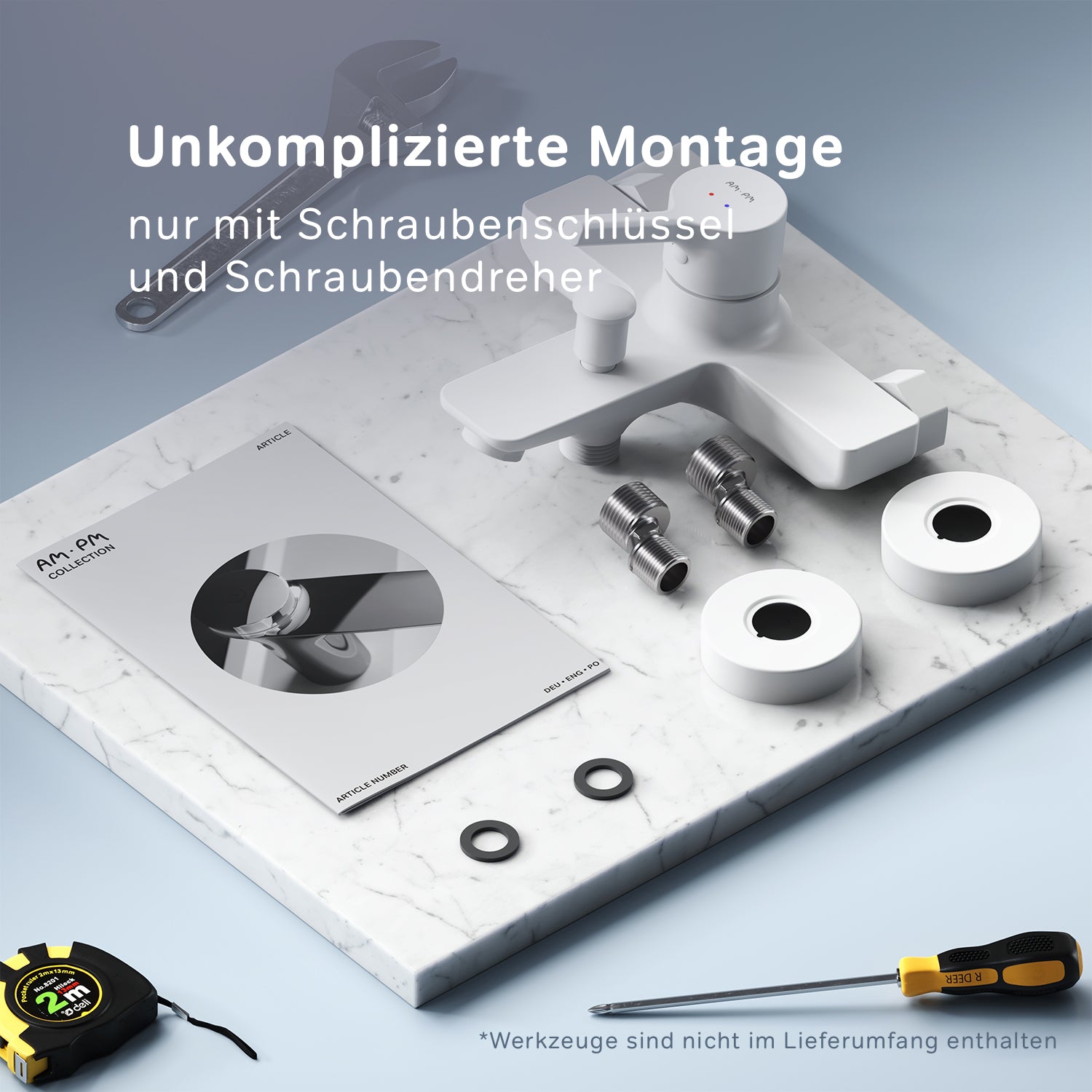 FXB10033 Wannenarmatur X-Joy S Mischbatterie Badewanne Wasserhahn Bad, Weiß ampm-store.de