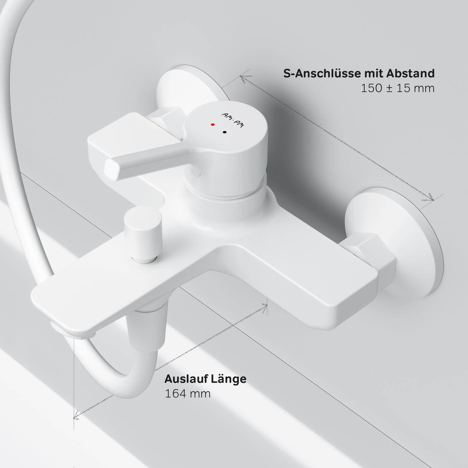 FXB10033 Wannenarmatur X-Joy S Mischbatterie Badewanne Wasserhahn Bad, Weiß ampm-store.de