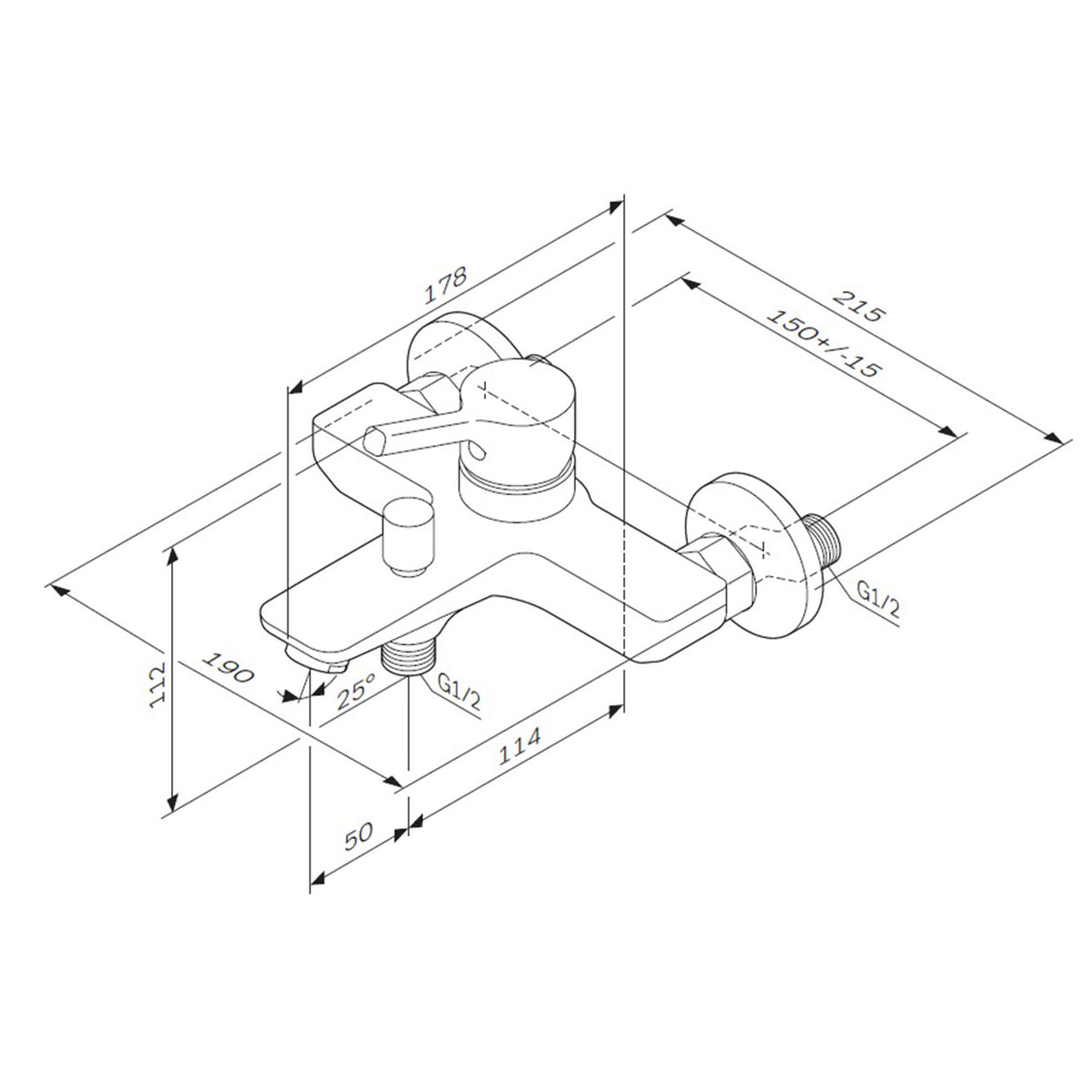 FXB10033 Wannenarmatur X-Joy S Mischbatterie Badewanne Wasserhahn Bad, Weiß ampm-store.de