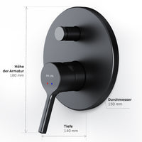FXB45022 Wannenarmatur Unterputz X-Joy S Mischbatterie Badewanne Wandmontage Wasserhahn Bad, Schwarz ampm-store.de