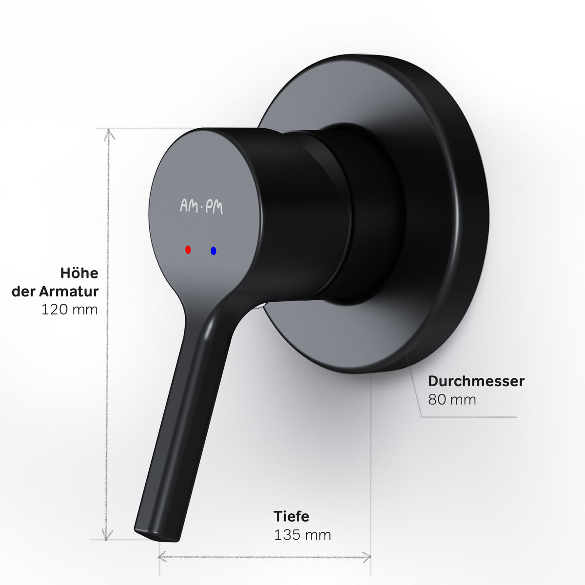 FXB65022 Duscharmatur Unterputz X-Joy S Brausearmatur Mischbatterie Dusche, Schwarz ampm-store.de