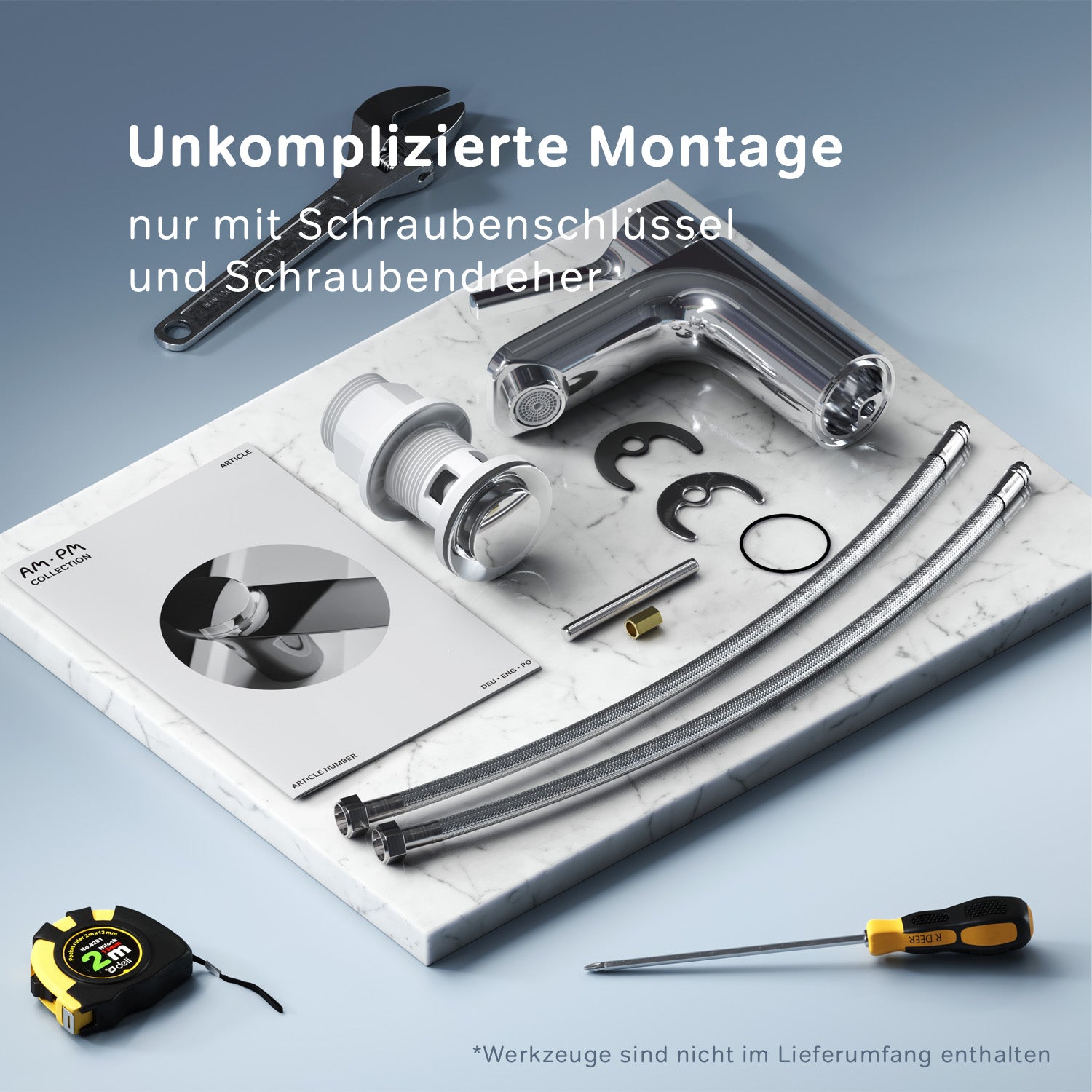 FXB82100 Bad Armatur X-Joy S Waschtischarmatur mit Klick-Ablaufgarnitur Wasserhahn ampm-store.de