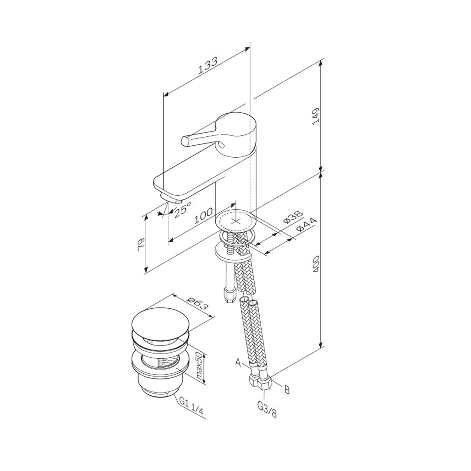 FXB82100 Х-Joy S Waschtischarmatur mit Klick-Ablaufgarnitur, Chrom | Online Store von AM.PM