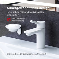 FXB82133 Bad Armatur X-Joy S Waschtischarmatur mit Klick-Ablaufgarnitur Wasserhahn, Weiß ampm-store.de