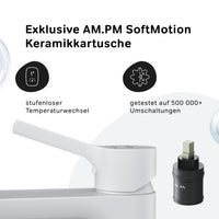 FXB82133 Bad Armatur X-Joy S Waschtischarmatur mit Klick-Ablaufgarnitur Wasserhahn, Weiß ampm-store.de