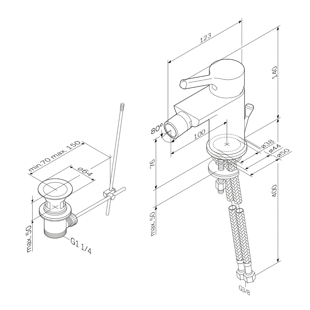 FXB83100 Bidetarmatur X-Joy S Wasserhahn für Bidet ampm-store.de