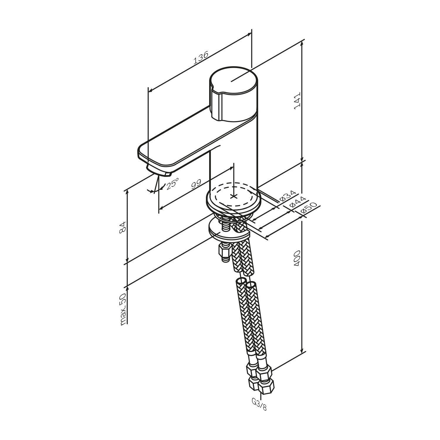 FXT02500 robinetterie de salle de bains X-Joy TouchReel mitigeur de lavabo