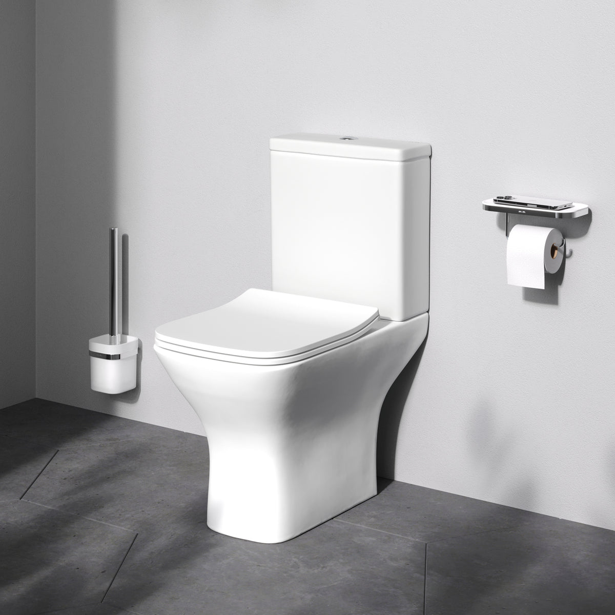 WC sur pied Gem avec sortie murale horizontale (PK) , sans bride et abattant à fermeture amortie–CGA8601PSC