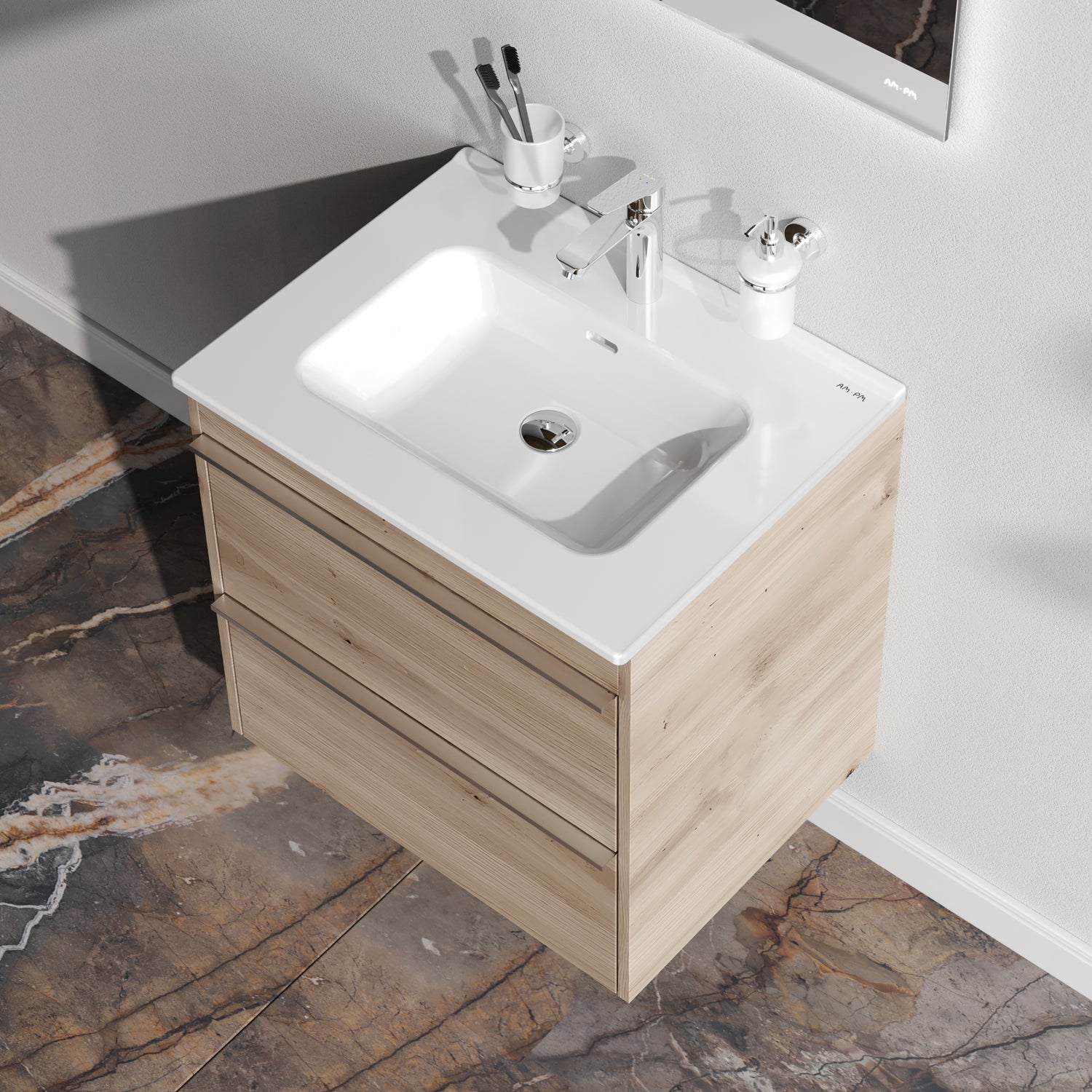 Meuble sous-vasque HIT MTA-FHX0602HF-WCC0602WG