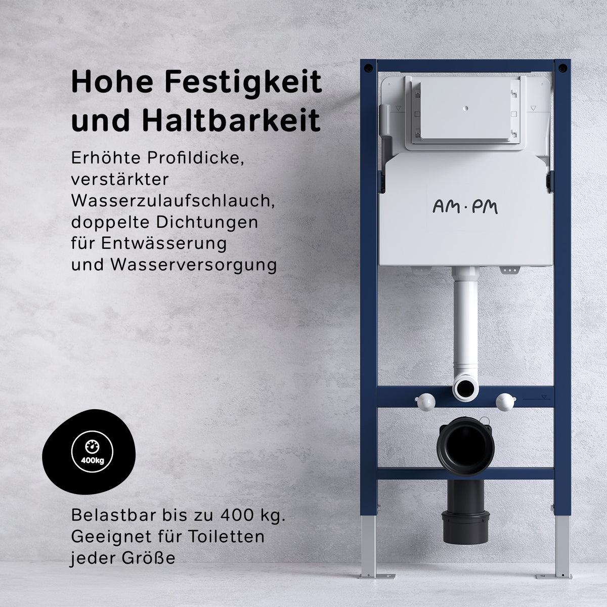 IIS90151.TA1700 Set: Wand-WC + Vorwandelement + Drückerplatte ampm-store.de