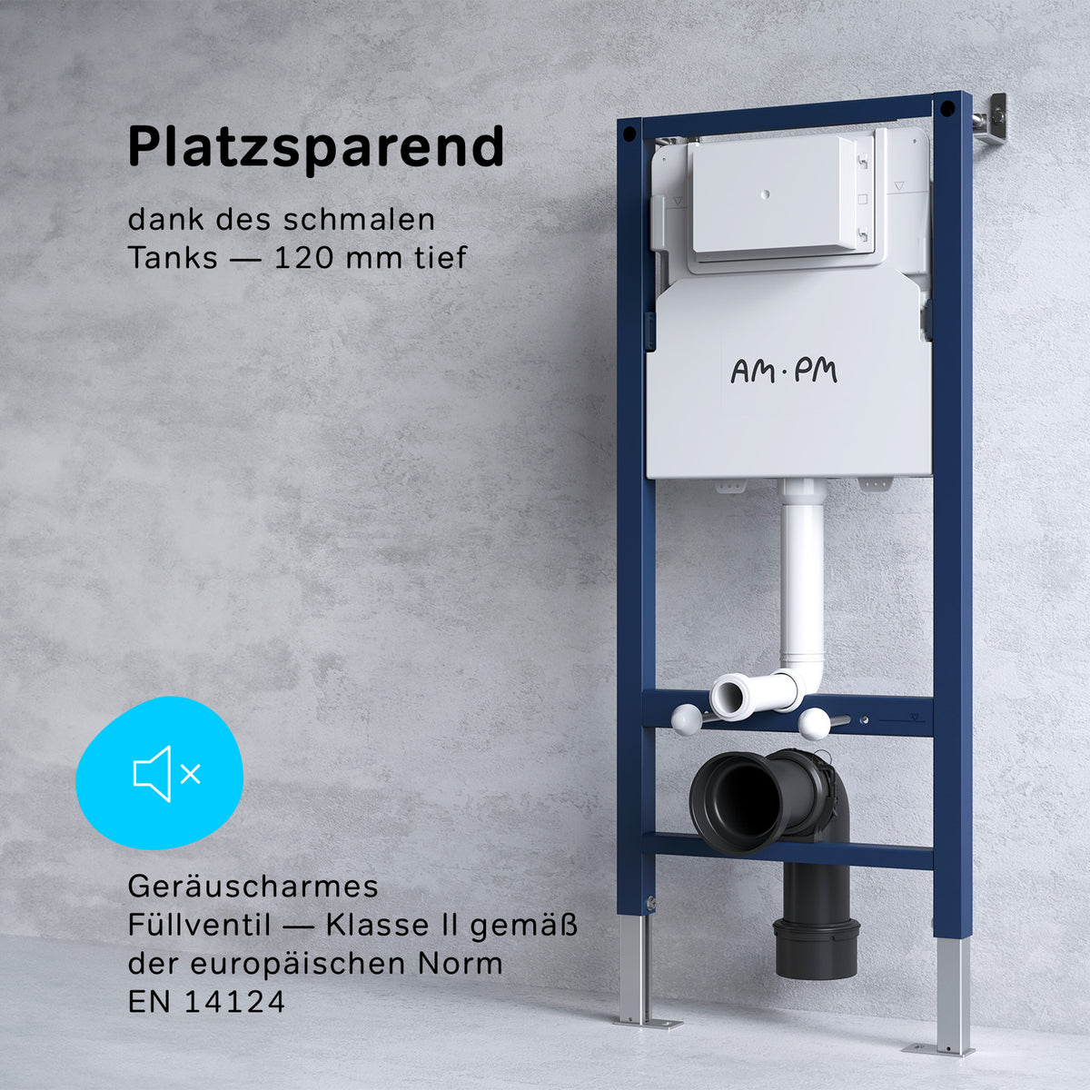 IIS90151.TA1700 Set: Wand-WC + Vorwandelement + Drückerplatte ampm-store.de