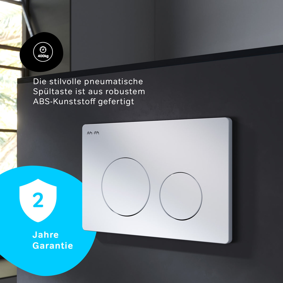 Ensemble de toilette complet X-Joy S avec élément mural et plaque d'actionnement blanche–IIS90101. XB1700