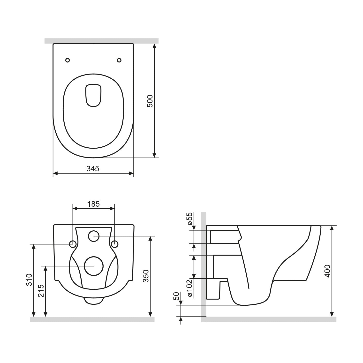 IIS90138.XB1700MB Set: Wand-WC + Vorwandelement + Drückerplatte ampm-store.de