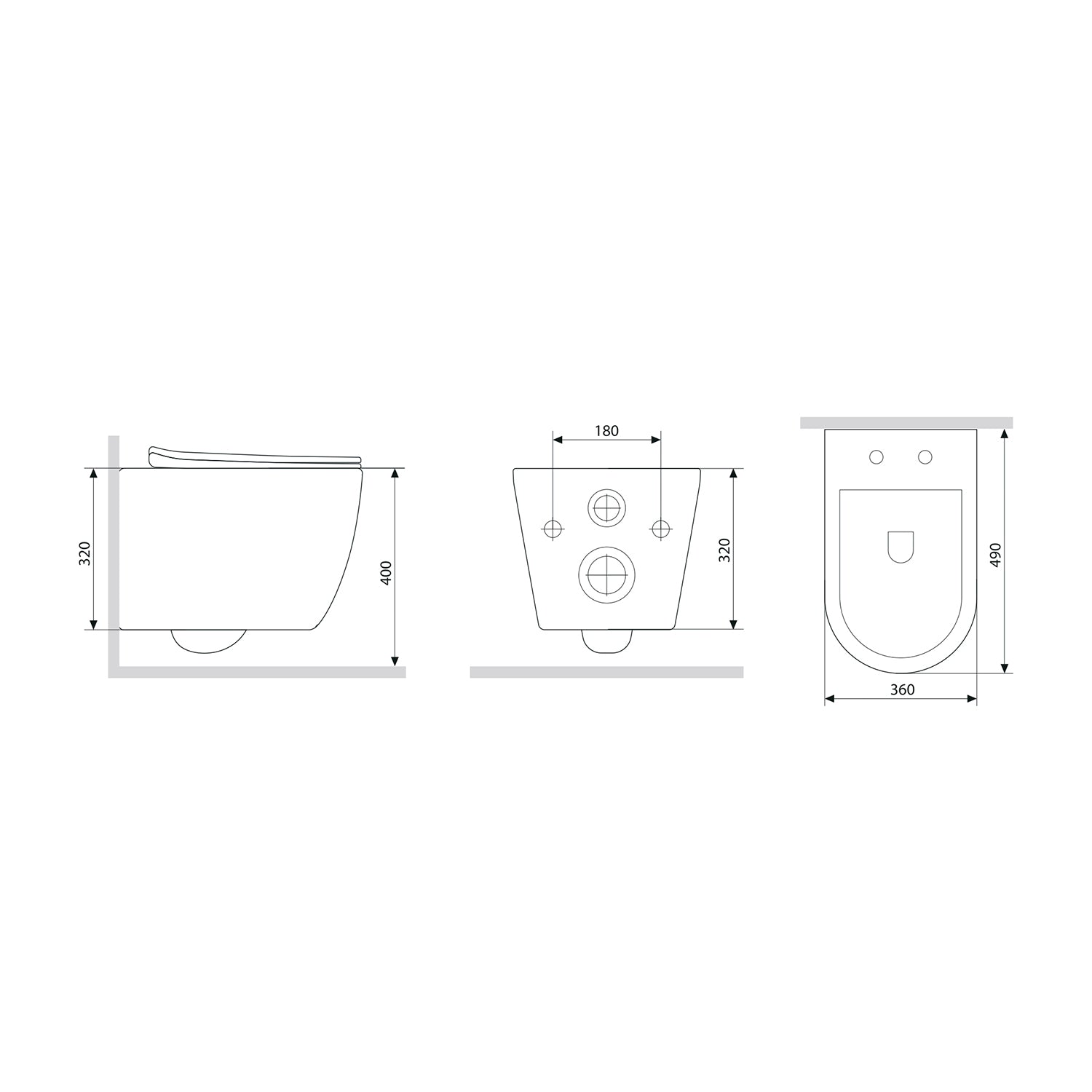 IIS90138. XB1701 Kit : WC suspendu + élément encastré + plaque de commande