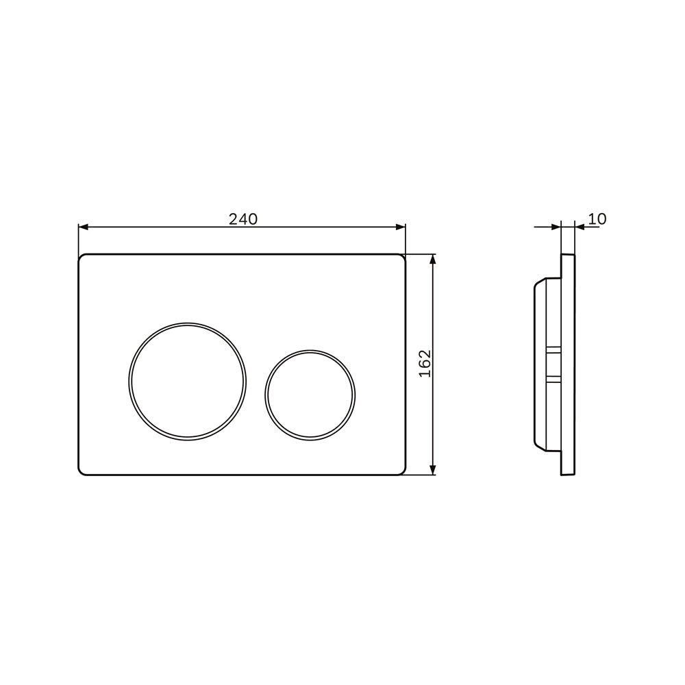IIS90138. XB1701 Kit : WC suspendu + élément encastré + plaque de commande