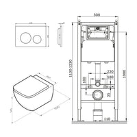 IIS90151.GA1700 Set: Wand-WC + Vorwandelement + Drückerplatte ampm-store.de