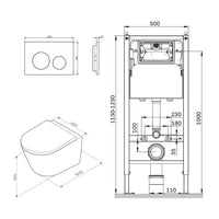 IIS90151.NA1700 Set: Wand-WC + Vorwandelement + Drückerplatte ampm-store.de