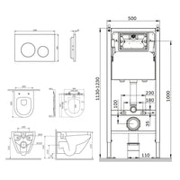 IIS90151.SB1700 Set: Wand-WC + Vorwandelement + Drückerplatte ampm-store.de