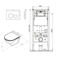 IIS90151.TA1700 Set: Wand-WC + Vorwandelement + Drückerplatte ampm-store.de
