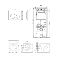 IIS90151.XB1700 Set: Wand-WC + Vorwandelement + Drückerplatte ampm-store.de