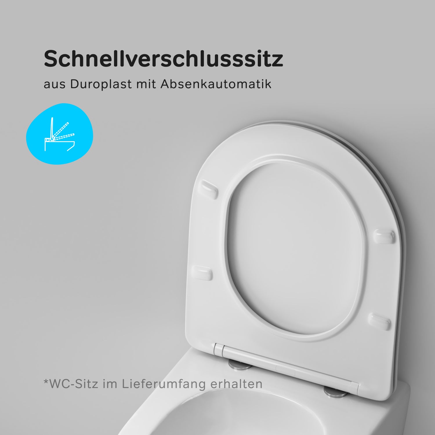 IIS90201.LA1900 Set: Wand-WC + Vorwandelement + Drückerplatte