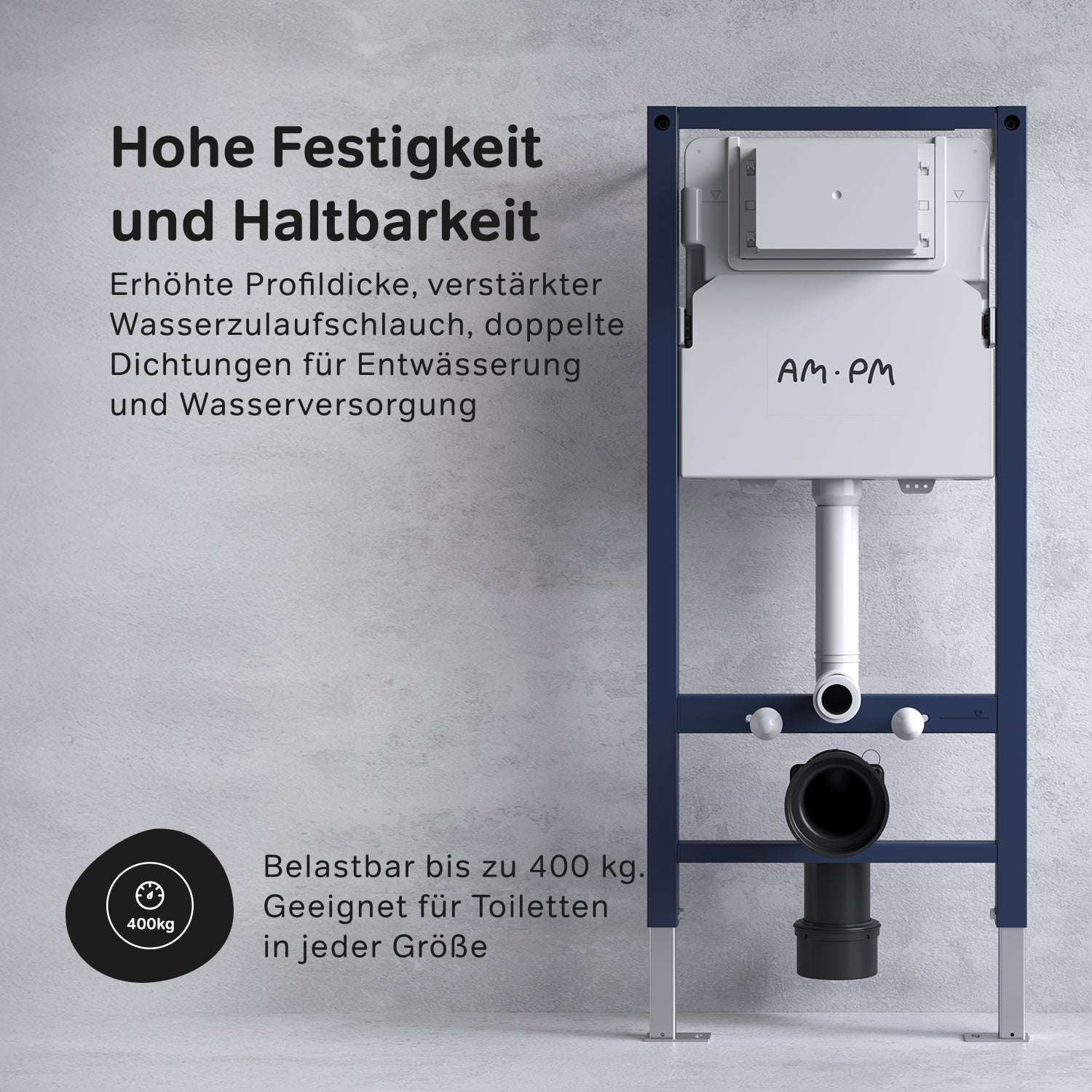 IIS90201.LA1900 Set: Wand-WC + Vorwandelement + Drückerplatte