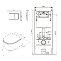 IIS90251.FA1700 Set: Wand-WC + Vorwandelement + Drückerplatte ampm-store.de
