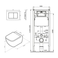 IIS90251.GA1700 Set: Wand-WC + Vorwandelement + Drückerplatte ampm-store.de