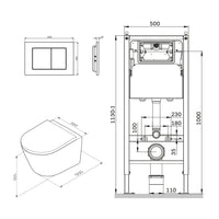 IIS90251.NA1700 Set: Wand-WC + Vorwandelement + Drückerplatte ampm-store.de