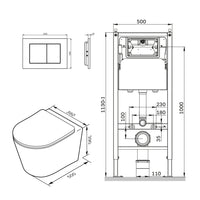IIS90251.PA1900 Set: Wand-WC + Vorwandelement + Drückerplatte ampm-store.de