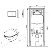 IIS90251.TA1700 Set: Wand-WC + Vorwandelement + Drückerplatte ampm-store.de