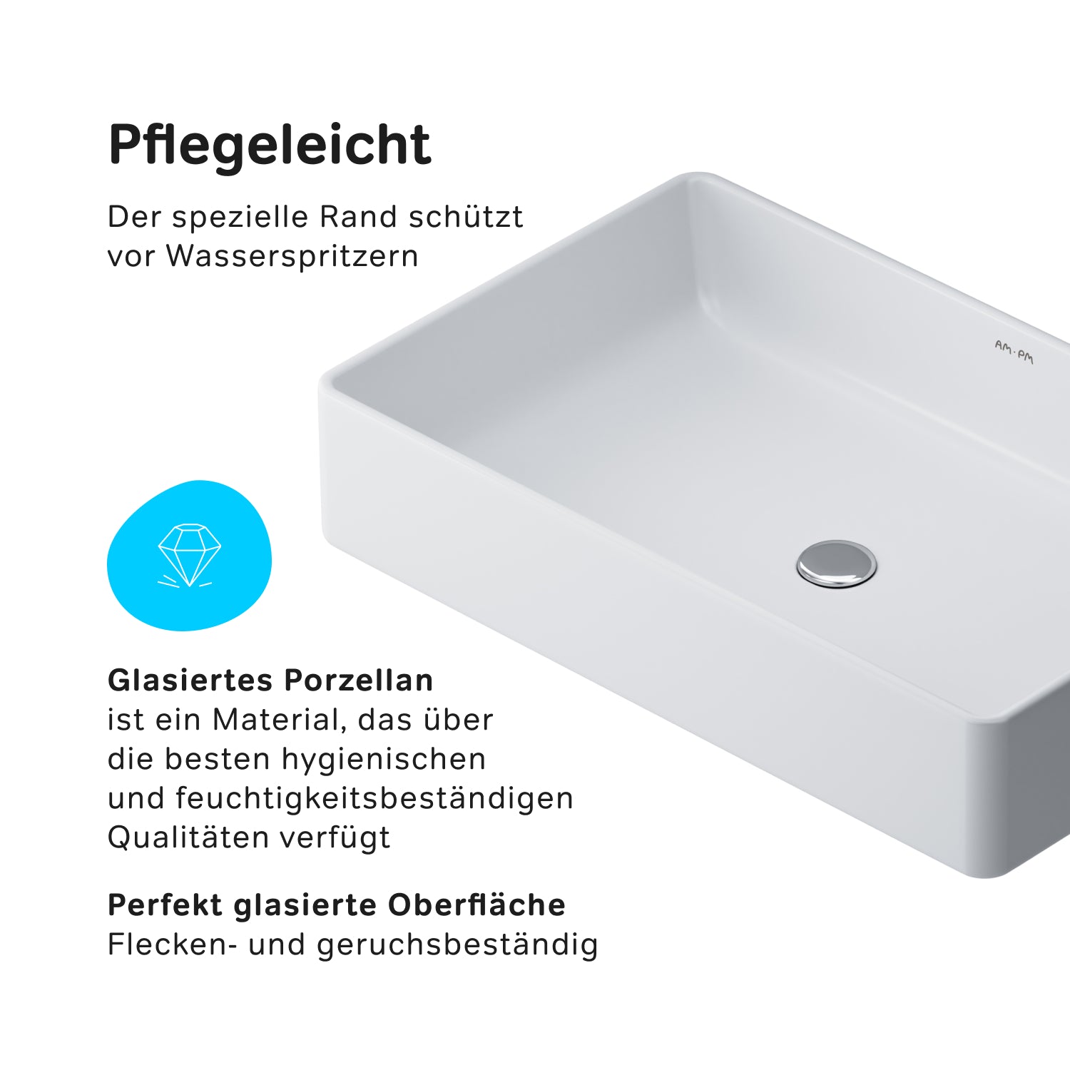 MFAWCC10600WG Aufsatzwaschbecken 60 cm Func