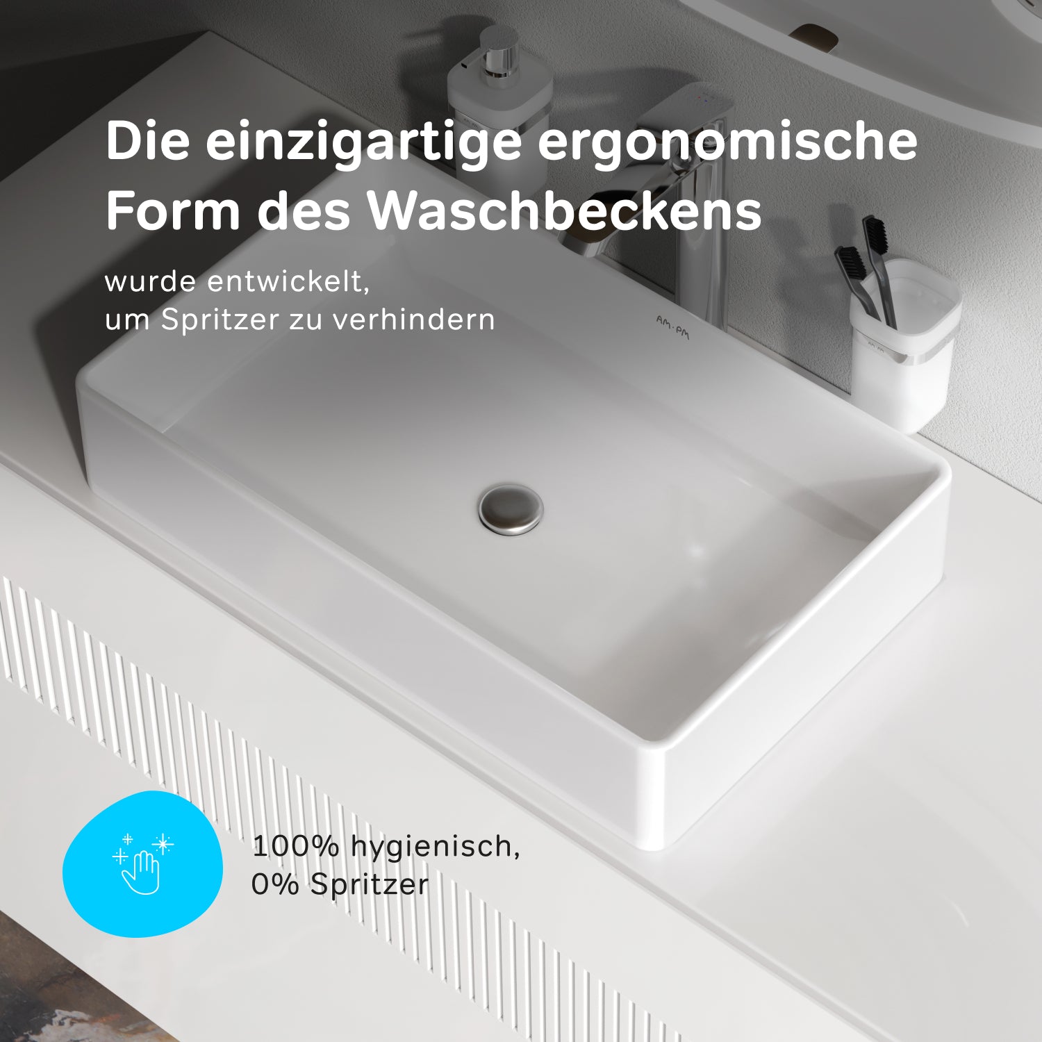 MFAWCC10600WG Aufsatzwaschbecken 60 cm Func