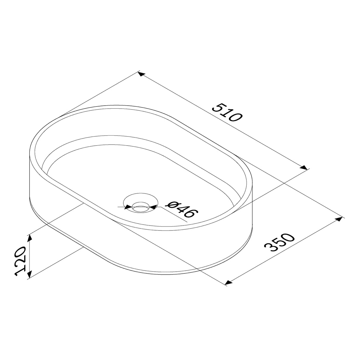Vasque à poser Func 51 cm–MFAWCC20500WG