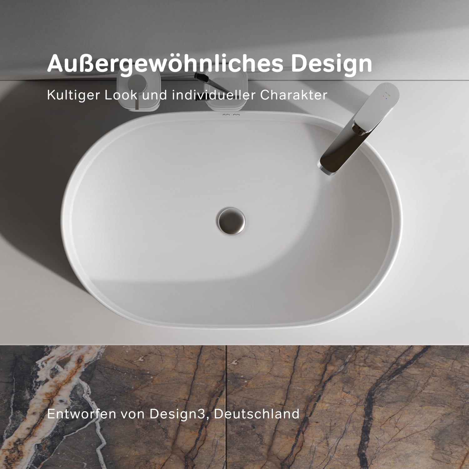 MFAWCC20610WG Aufsatzwaschbecken 61 cm Func