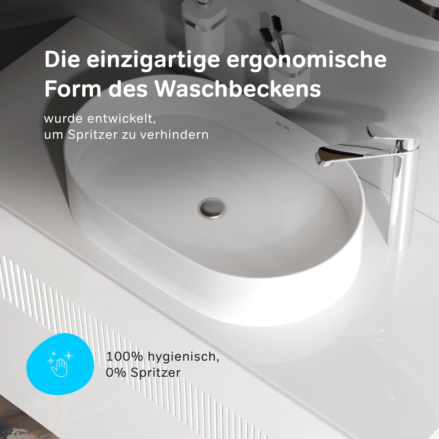 MFAWCC20610WG Aufsatzwaschbecken 61 cm Func
