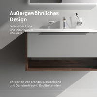 MNA-FHX0801GM-WCC0802WG Waschtischunterschrank mit Becken, 80 cm, 1 Schublade + offene Nische, Graphit matt ampm-store.de