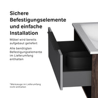 MNA-FHX0801GM-WCC0802WG Waschtischunterschrank mit Becken, 80 cm, 1 Schublade + offene Nische, Graphit matt ampm-store.de