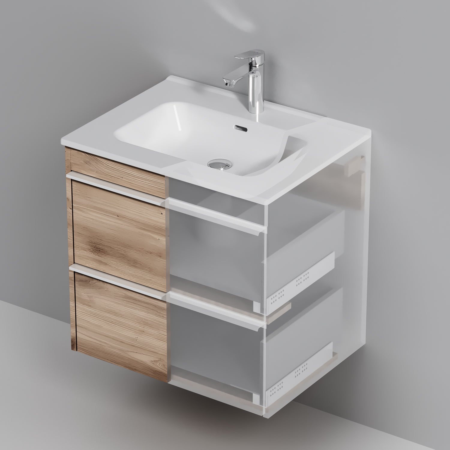 Meuble sous-vasque HIT MTA-FHX0602HF-WCC0602WG