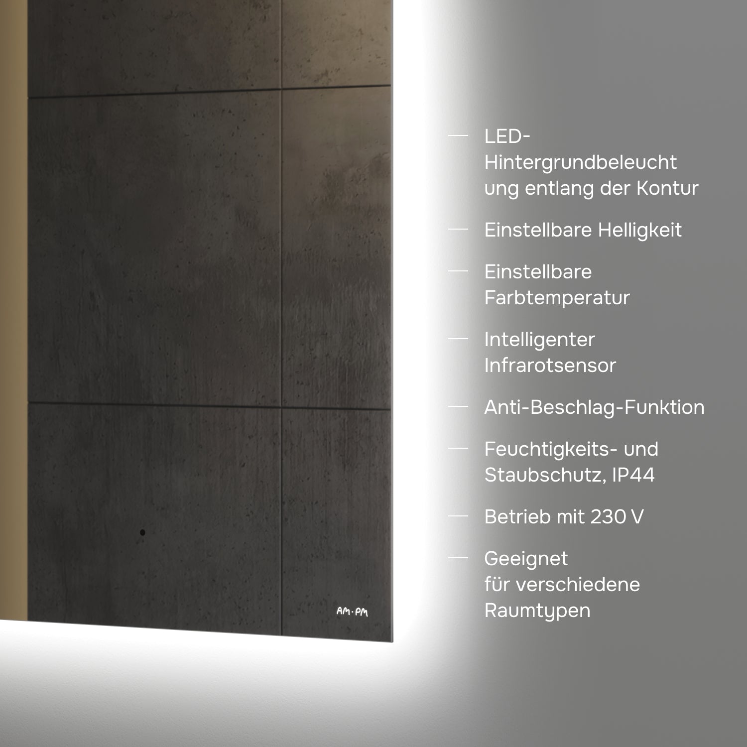 MTAMOX10601S LED-Spiegel 60 cm Hit - dimmbar, Touchless, Anti-Beschlag