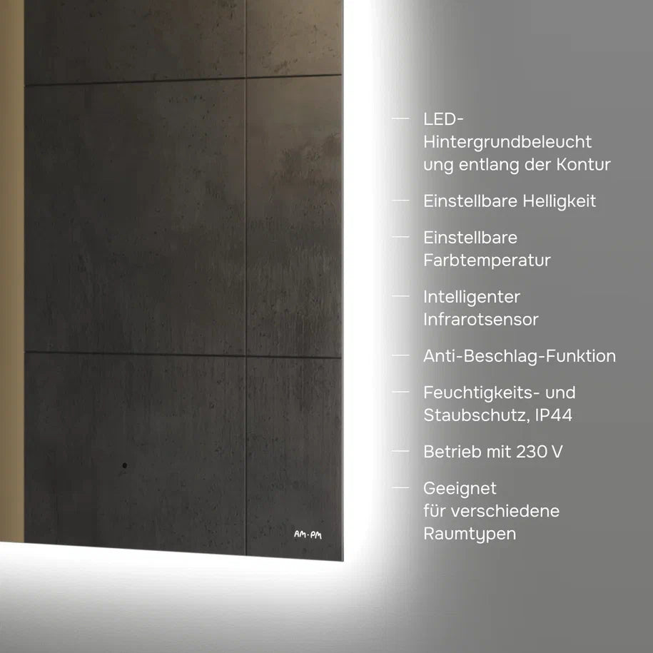 Ensemble de meubles de salle de bains avec lavabo et miroir de salle de bains LED, 60 cm, 2 portes, blanc brillant–MPA0601WGCMO1